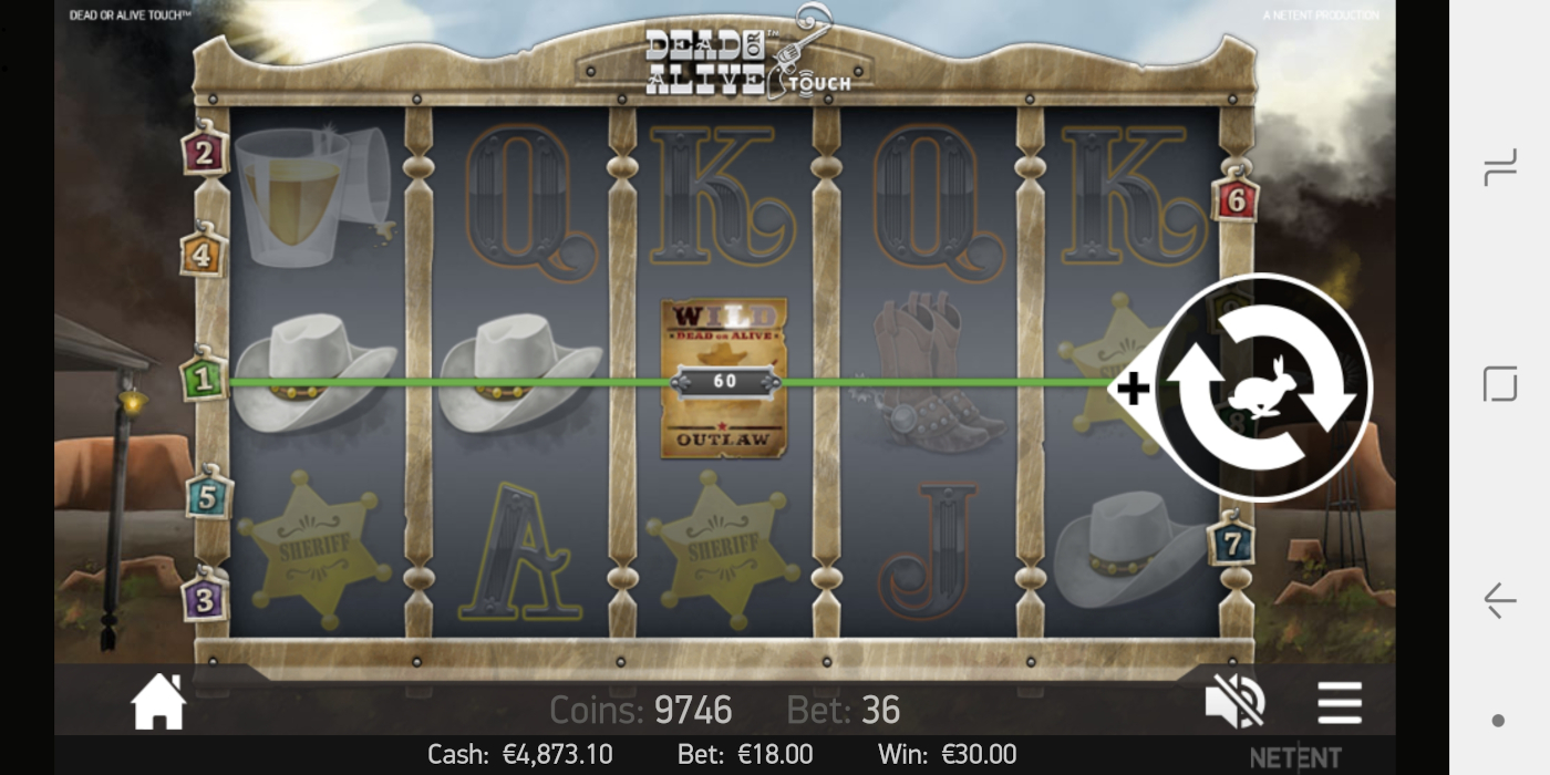 Dead or Alive slot game Sticky Wild feature