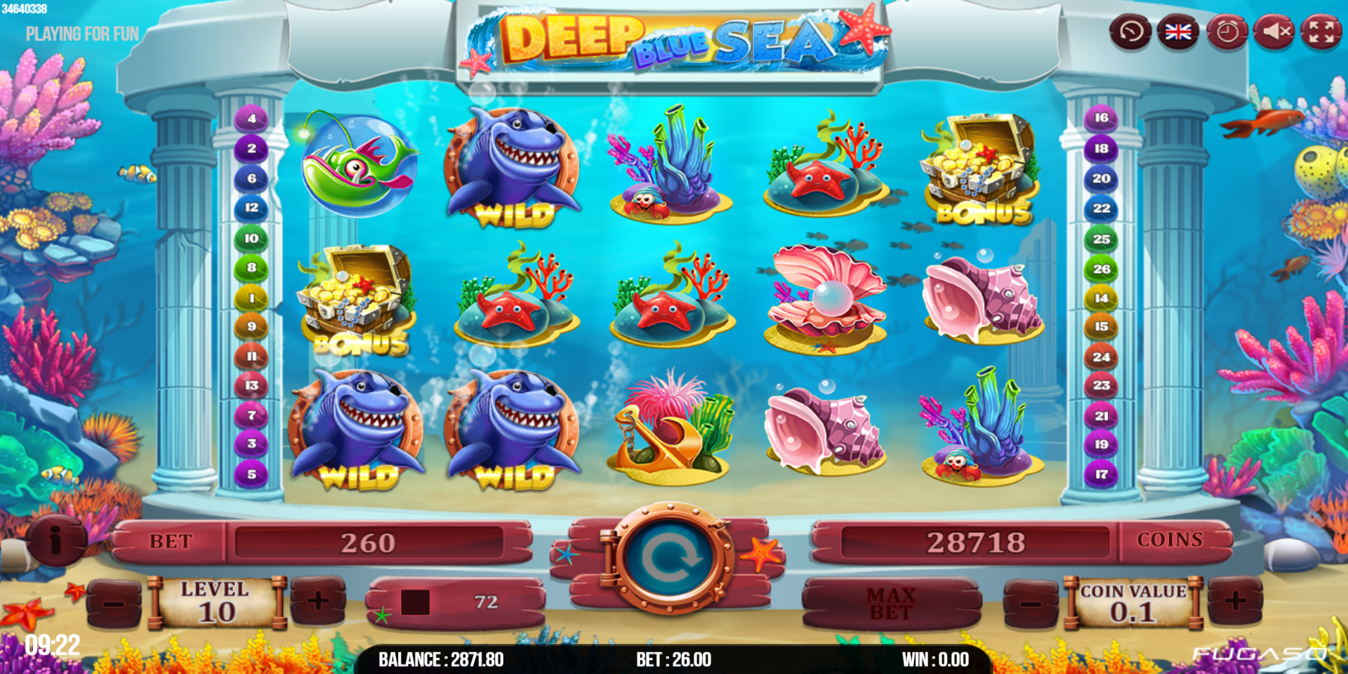 Deep Blue Sea slot game Autoplay, Wild and Bonus Symbols Deep Blue Sea slot game Autoplay, Wild and Bonus Symbols