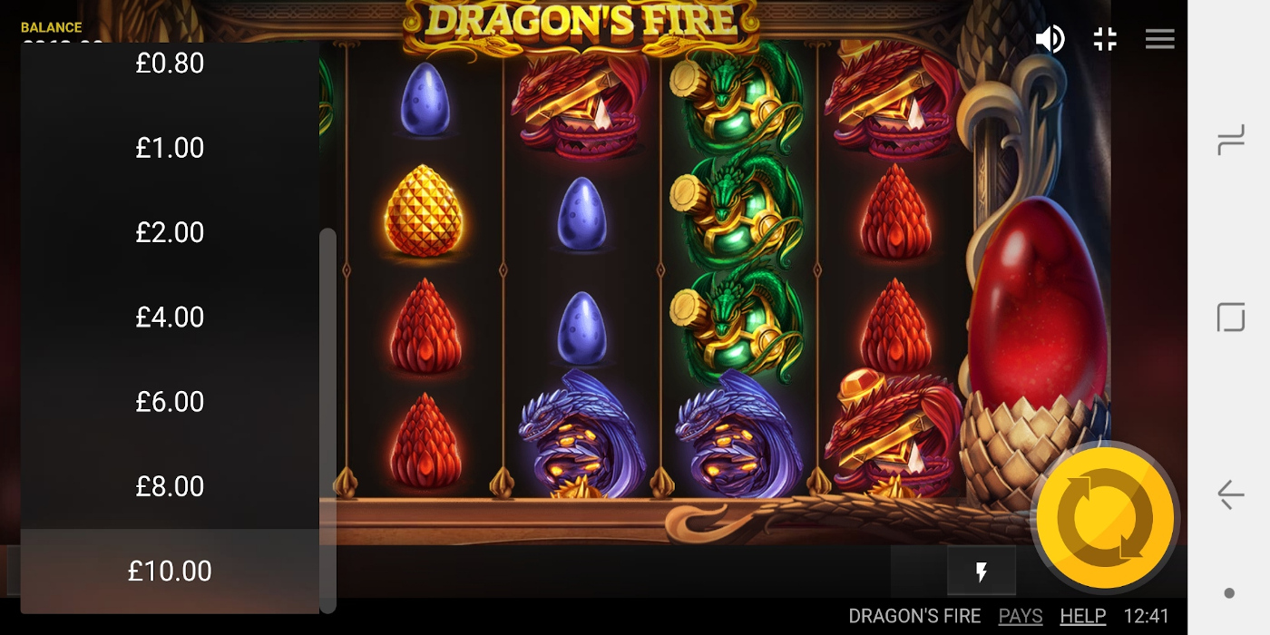 Dragon's Fire slot game Fun to play it on mobile devices