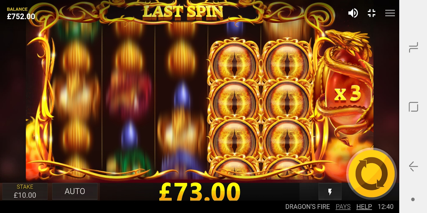Dragon's Fire slot game Multipliers collect during Free Spins