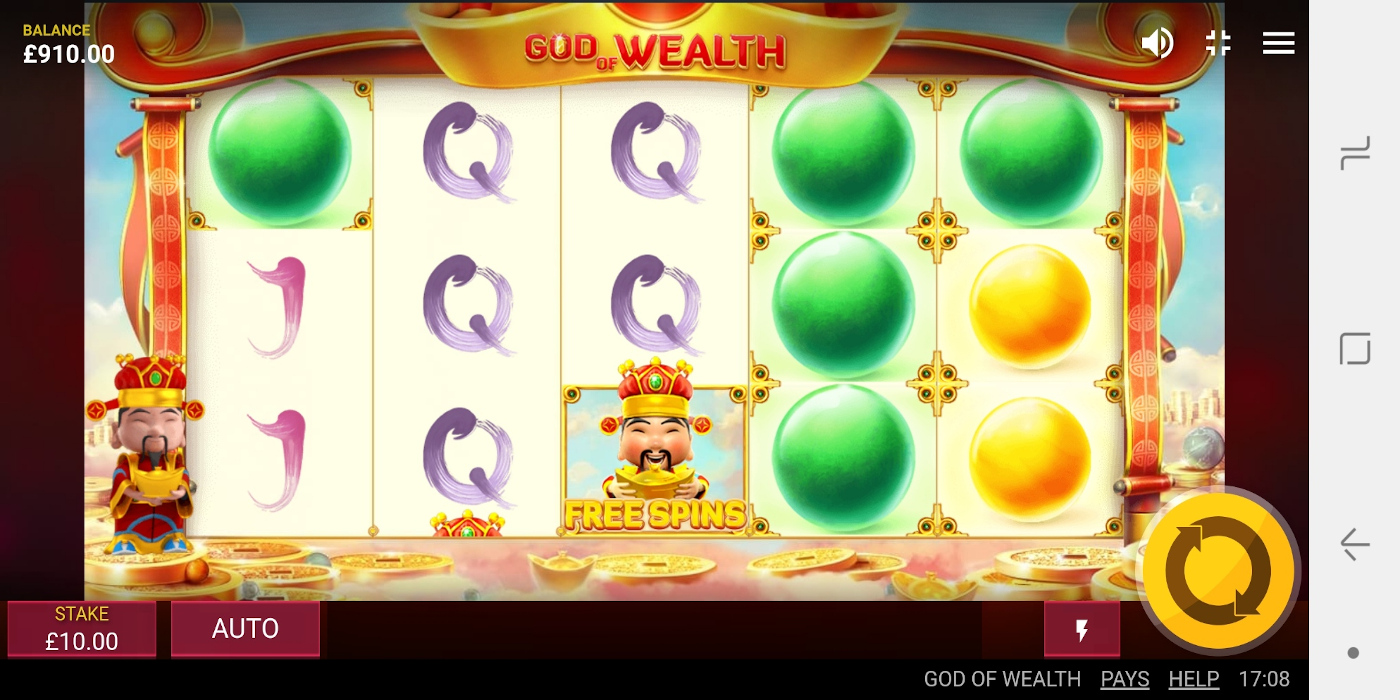 God of Wealth casino slot game Compatible play on Mobile devices