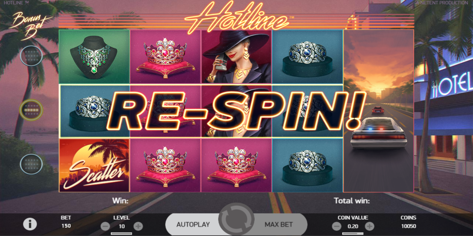 Hotline slot game Re-spin feature Hotline slot game Re-spin feature