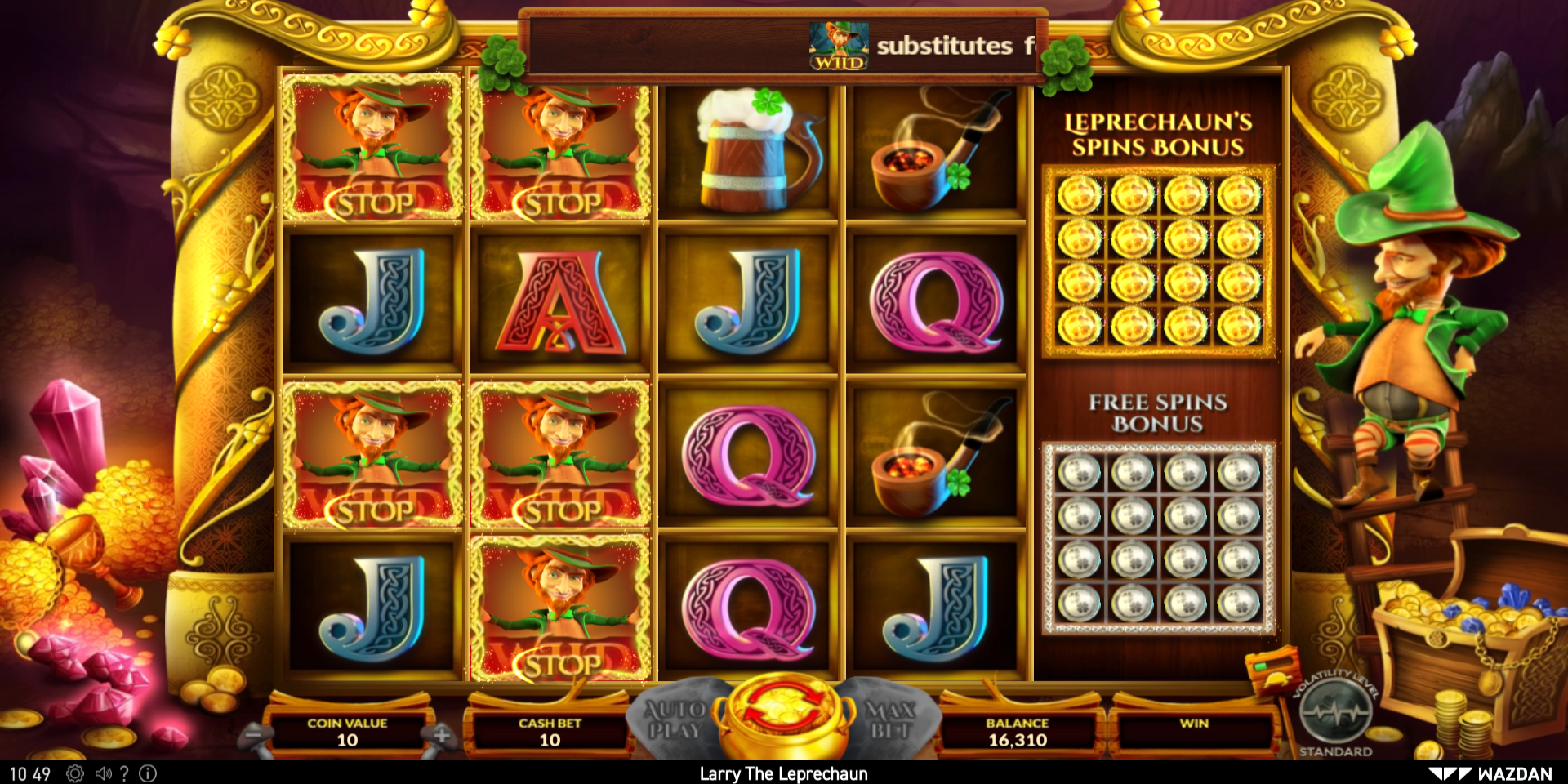 Larry the Leprechaun slot game Leprechaun Bonus activated Larry the Leprechaun slot game Leprechaun Bonus activated