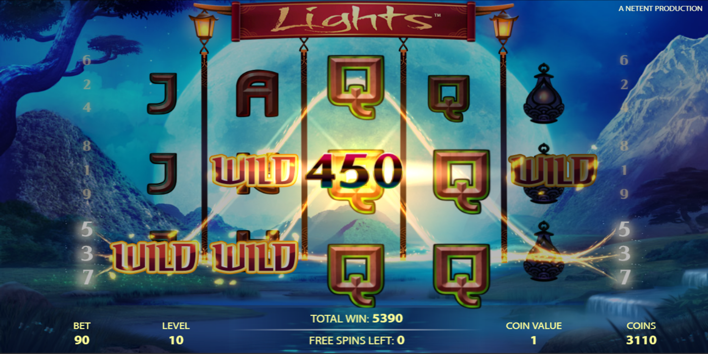 Lights slot game Floating Wilds feature