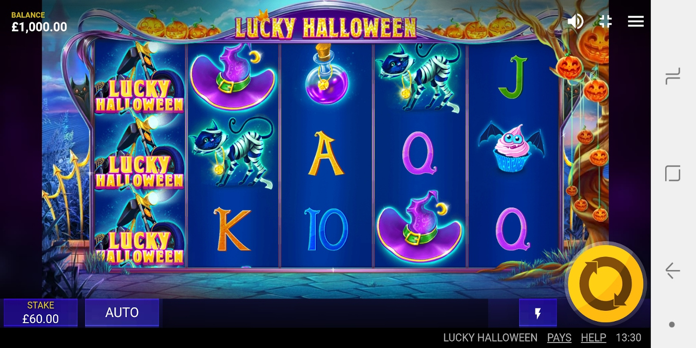 Lucky Halloween slot game Gameplay on mobile device