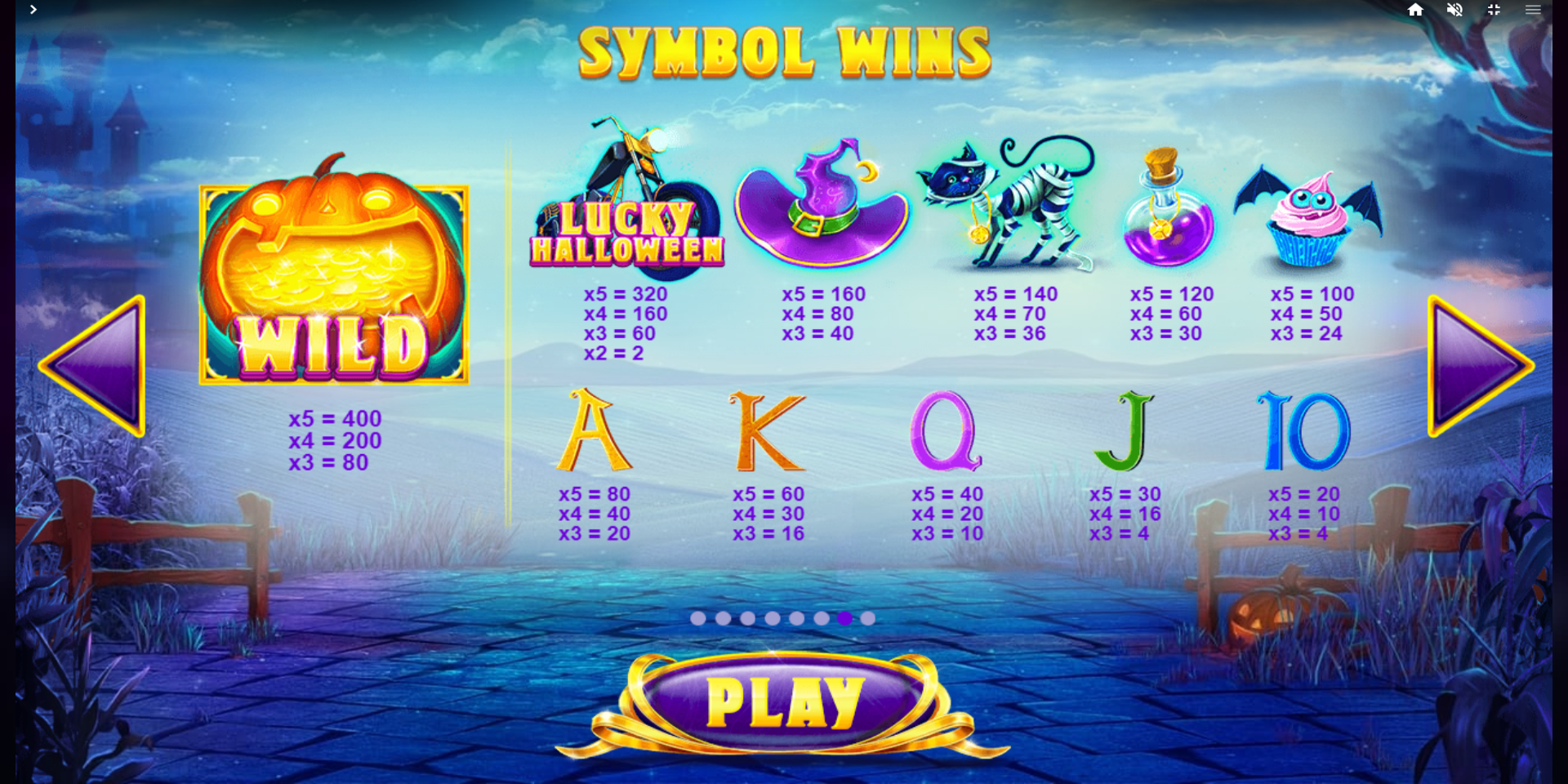 Lucky Halloween slot game Paytable Symbol Wins Lucky Halloween slot game Paytable Symbol Wins