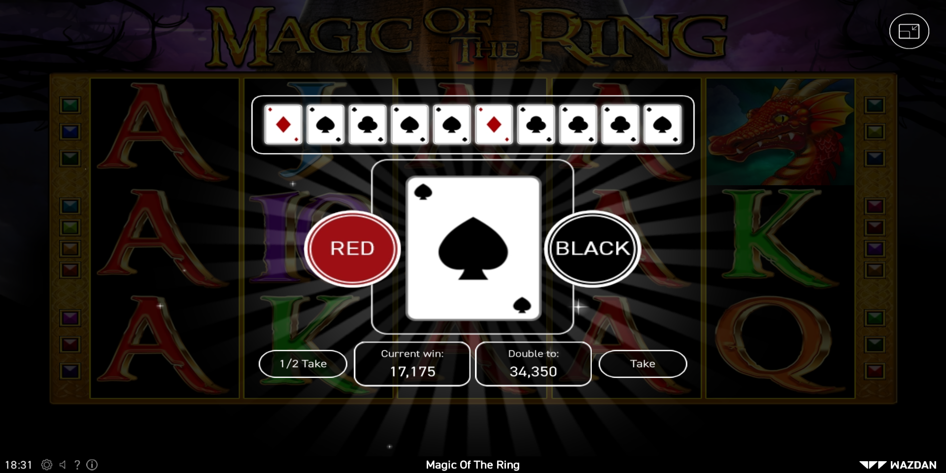 Magic Of The Ring slot game Gamble feature Double your Win Magic Of The Ring slot game Gamble feature Double your Win