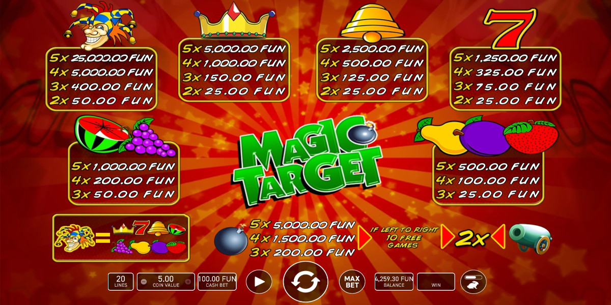 Magic Target slot game Symbol Wins Paytable Magic Target slot game Symbol Wins Paytable