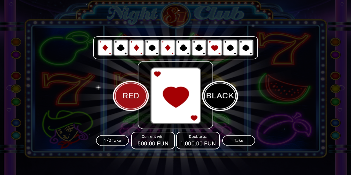 Night Club 81 slot game Gamble feature Night Club 81 slot game Gamble feature