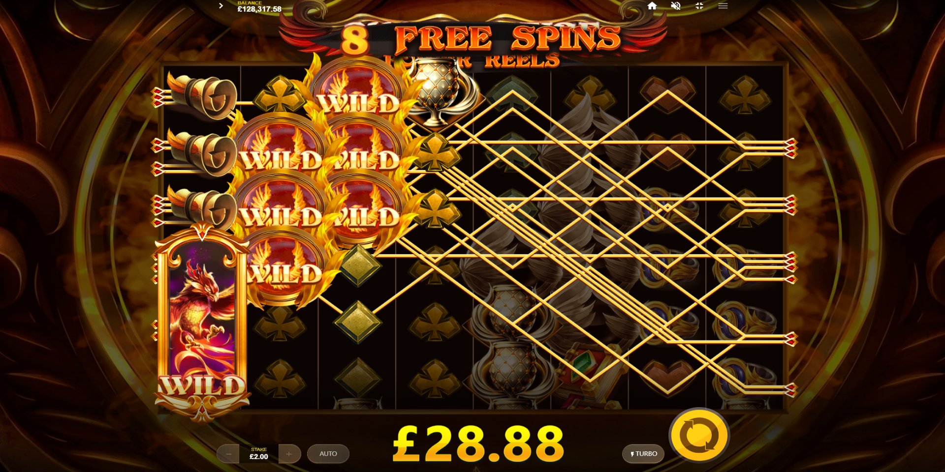 Phoenix Fire Power Reels slot game Gameplay Wild Symbol WIN Phoenix Fire Power Reels slot game Gameplay Wild Symbol WIN
