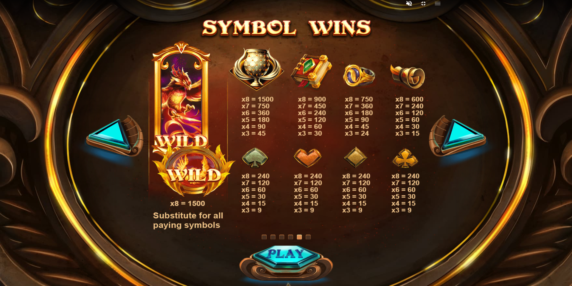 Phoenix Fire Power Reels slot game Symbol WINS Paytable Phoenix Fire Power Reels slot game Symbol WINS Paytable