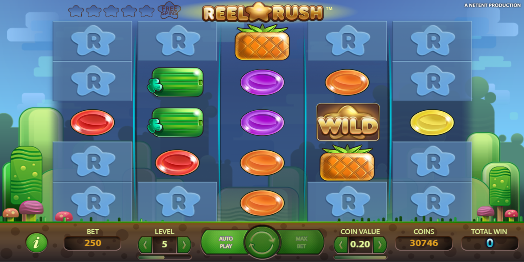 Reel Rush slot game Wild Symbol Basic Paylines Reel Rush slot game Wild Symbol Basic Paylines