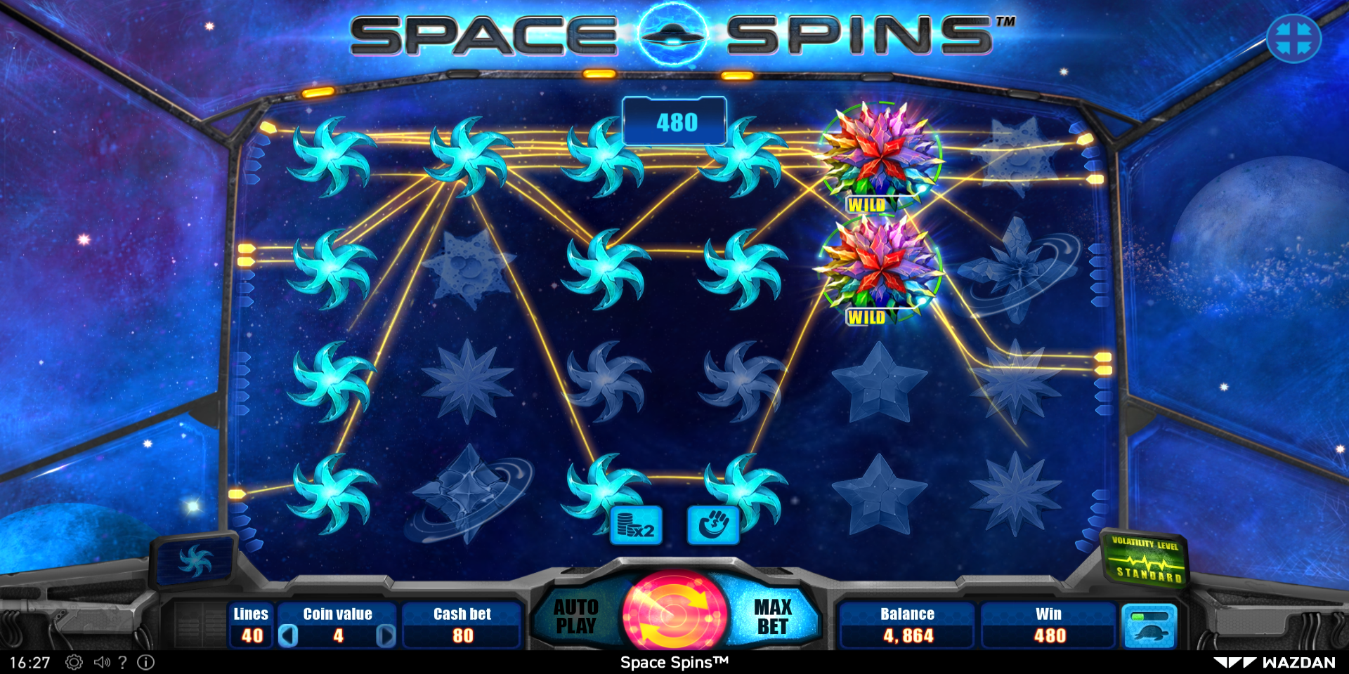 Space Spins slot game Gameplay Wild WIN Space Spins slot game Gameplay Wild WIN