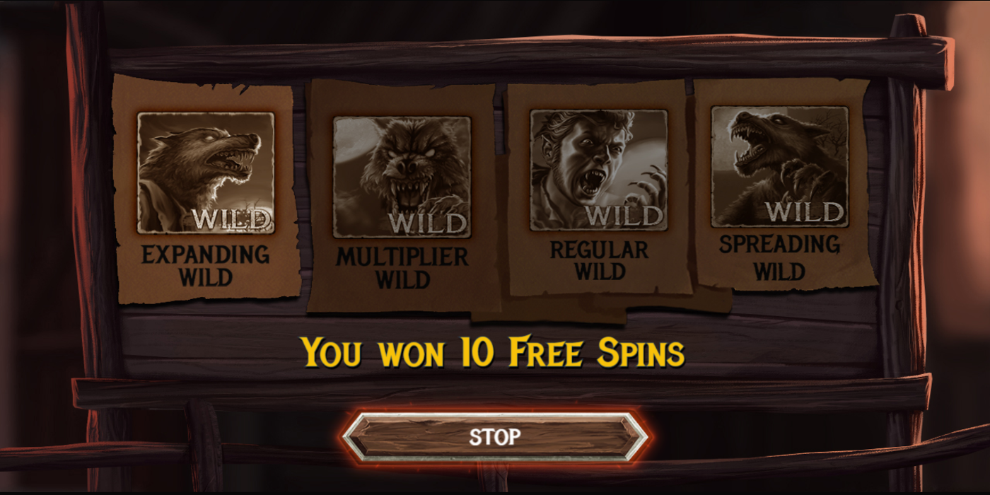 The Wolf's Bane slot game 10 Free Spins Win