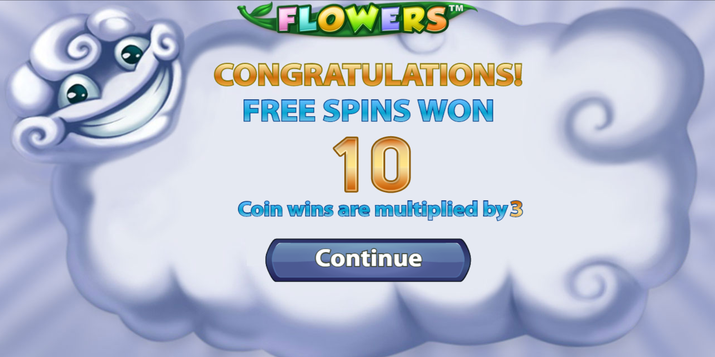 Flowers slot game Free Spins Won