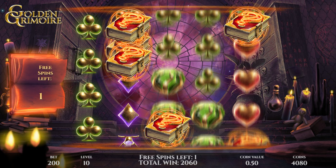 Golden Grimoire slot game Sticky Mystery Symbol Feature during Free Spins Golden Grimoire slot game Sticky Mystery Symbol Feature during Free Spins