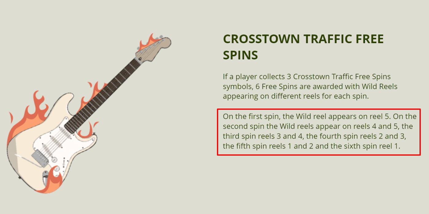 Jimi Hendrix slot game CrossTown traffic Free Spins feature description Jimi Hendrix slot game CrossTown traffic Free Spins feature description