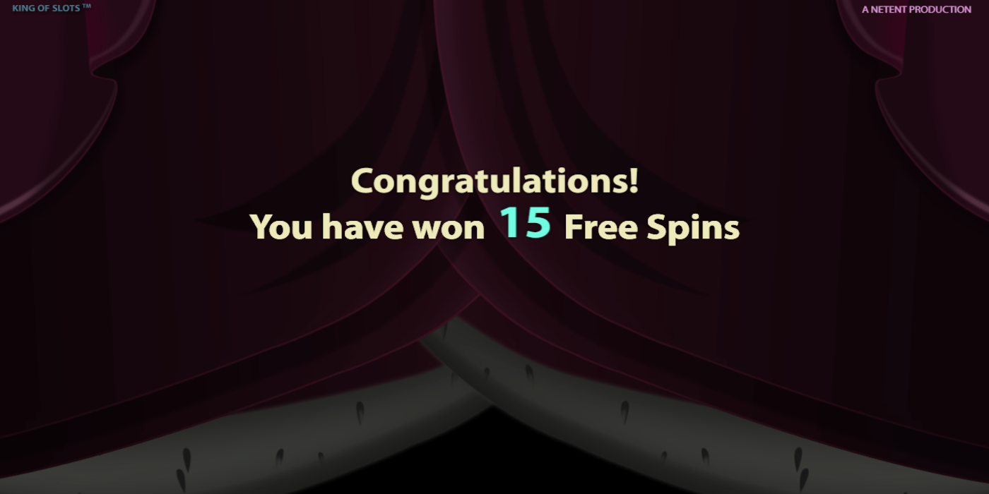 King of Slots slot game 15 Free Spins Won