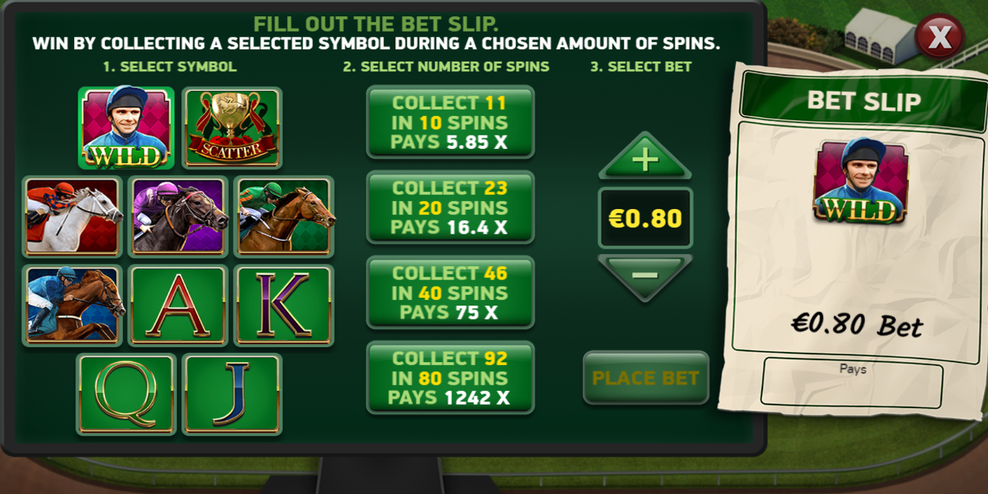 Scudamore's Super Stakes slot game Bet Slip feature