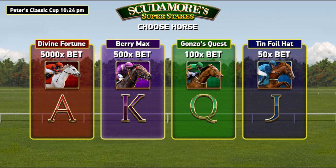 Scudamore's Super Stakes slot game Peter's Classic Cup Choose one