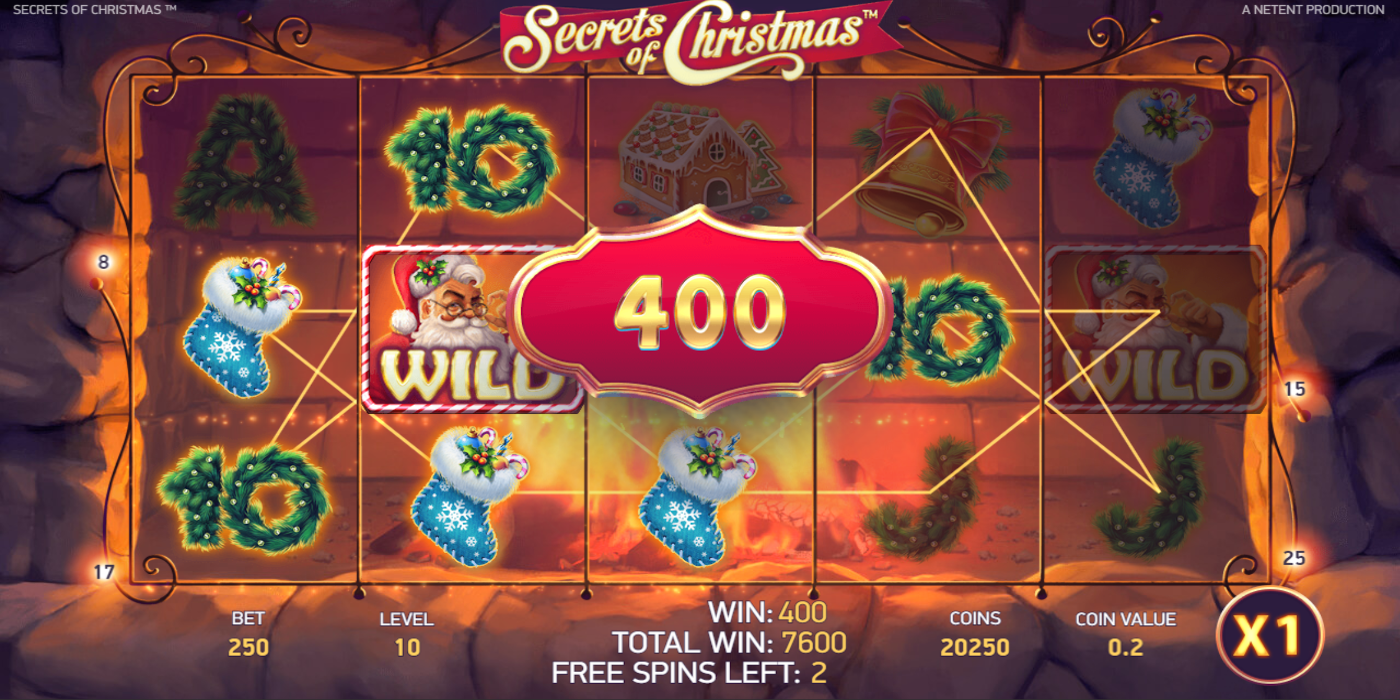 Secrets of Christmas slot game Win during Free Spins gameplay