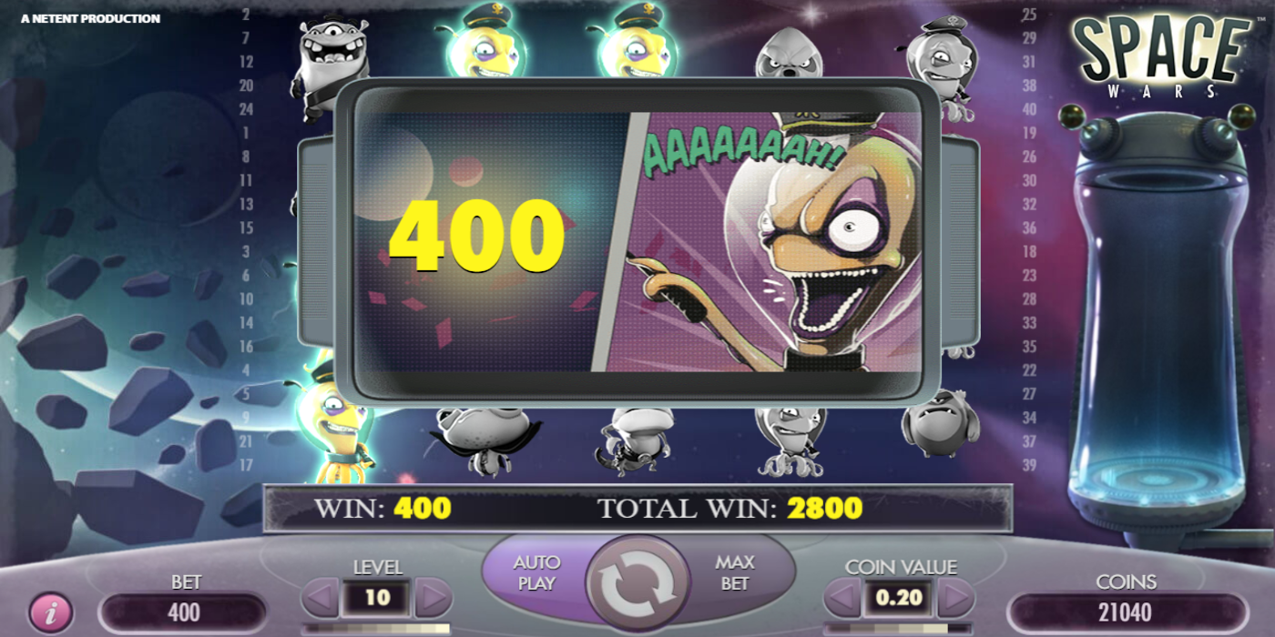 Space Wars slot game Clone Re-spin feature