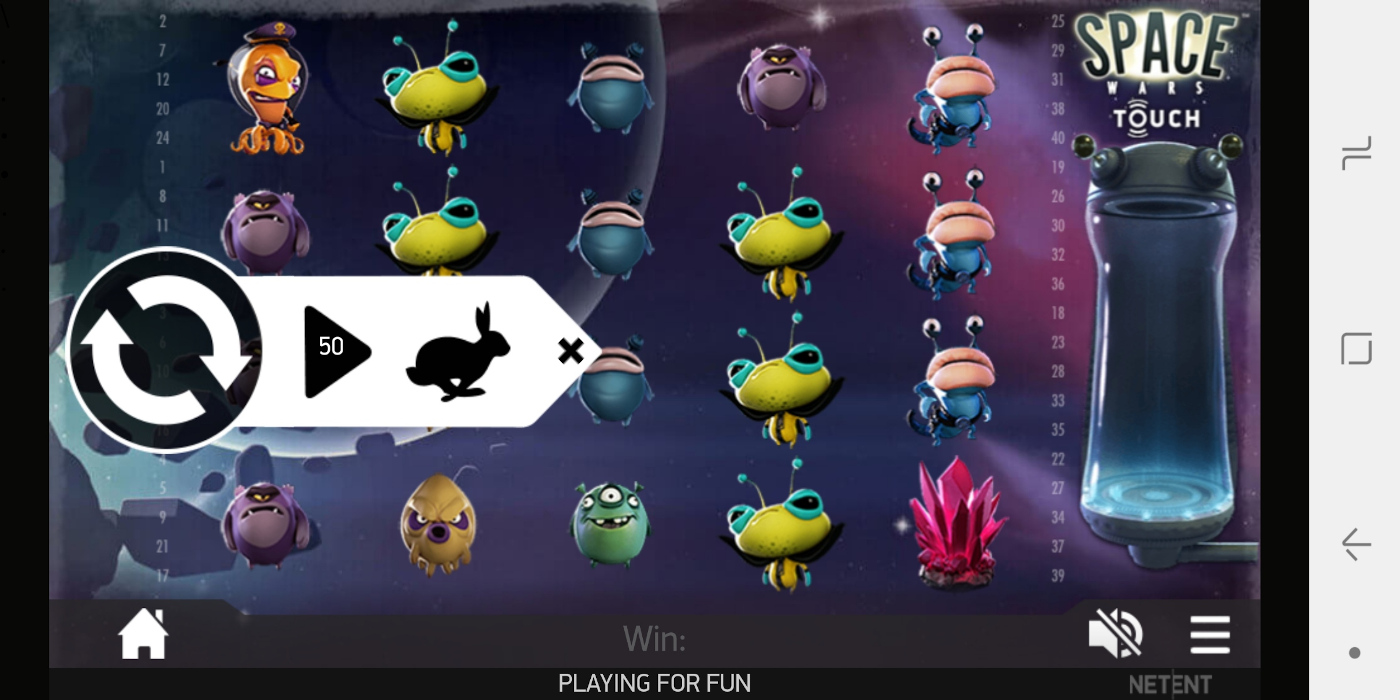Space Wars slot game Mobile gameplay Touch version