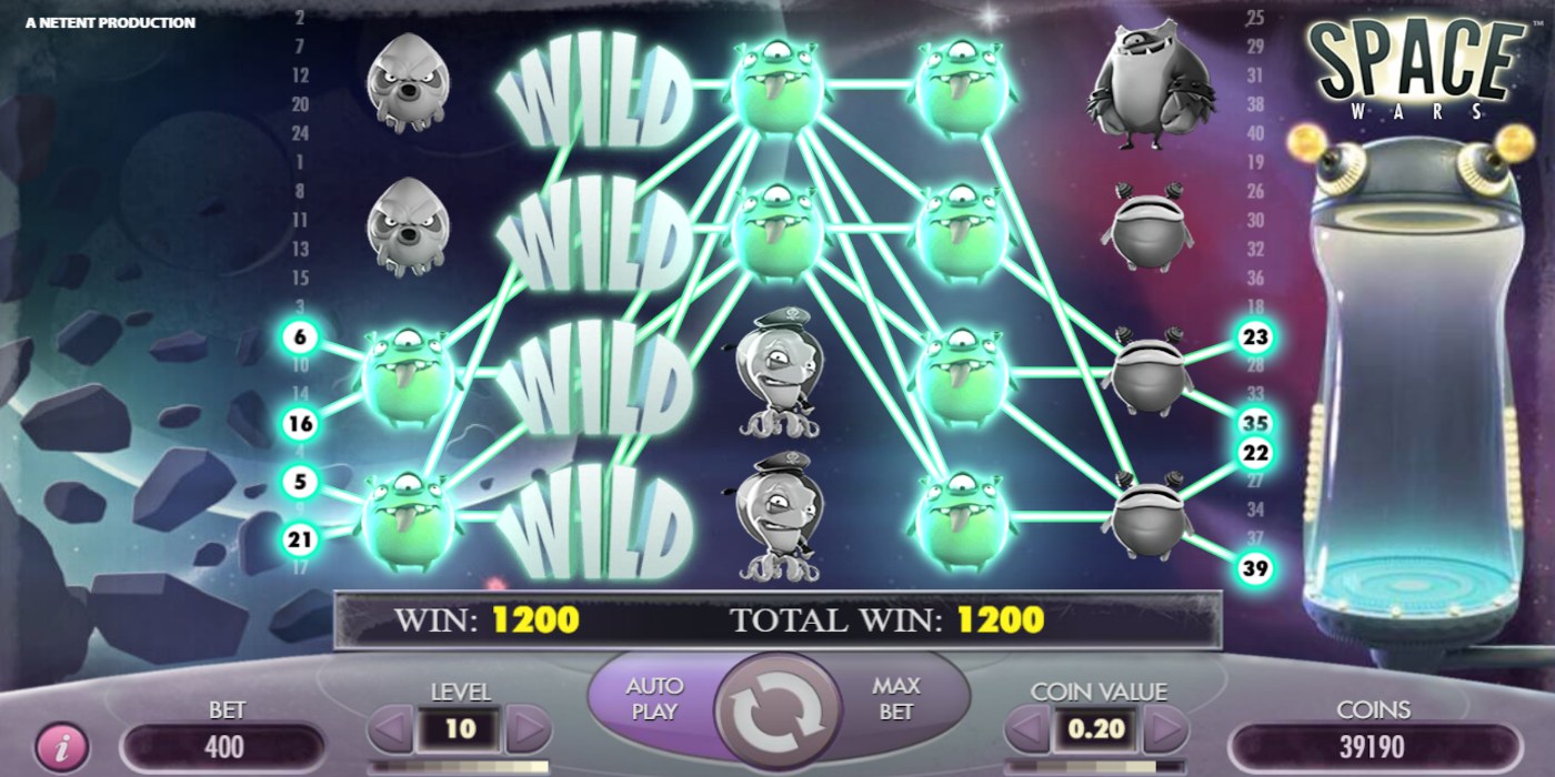 Space Wars slot game Wild Symbols Win