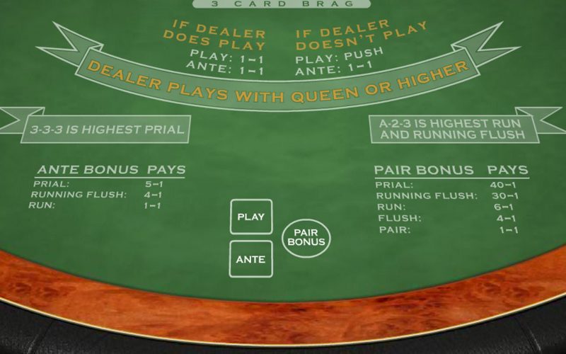 play three card brag online