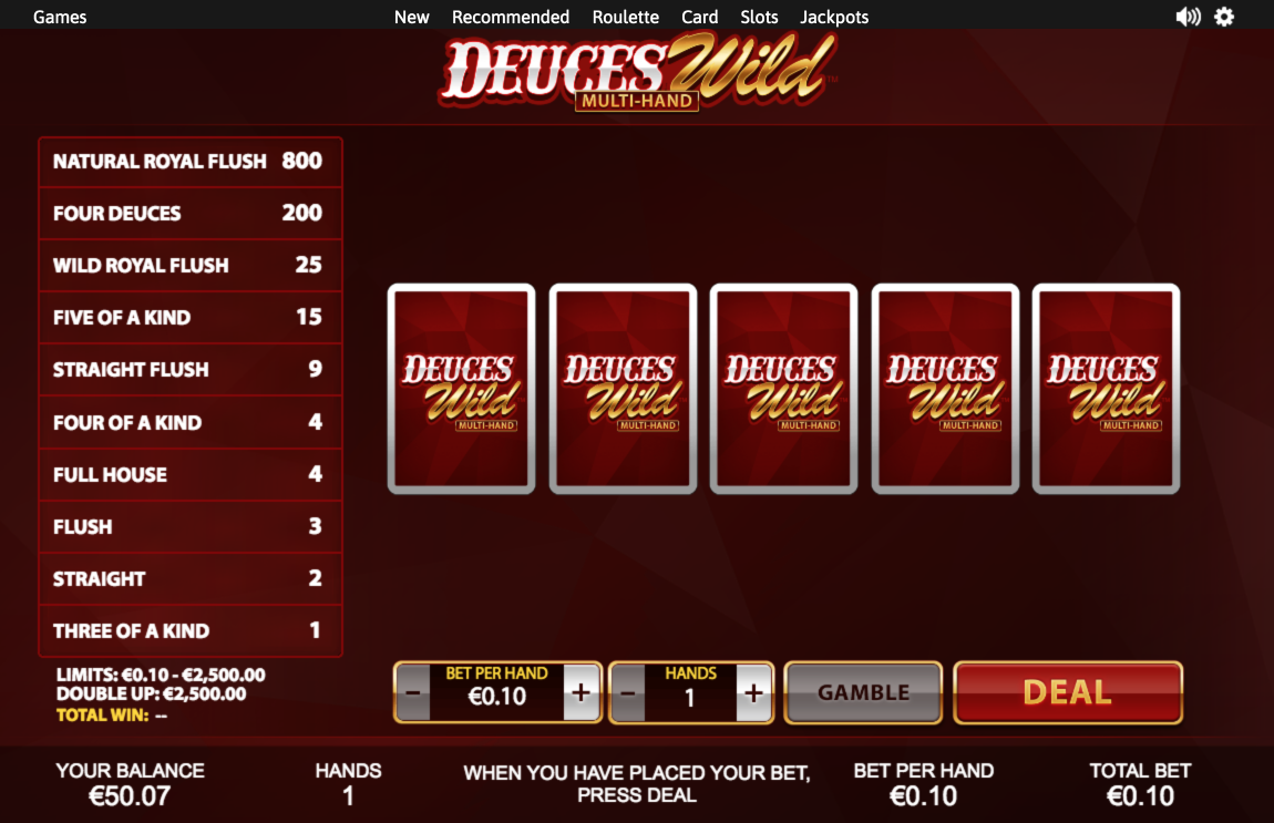 how to play video poker_deuces wild and payouts