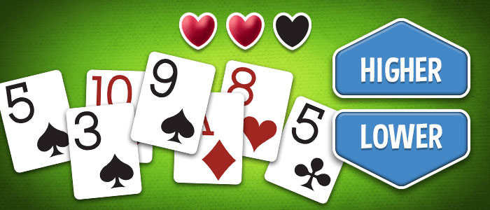 how to play higher High or Low lower online card cards game rules casino