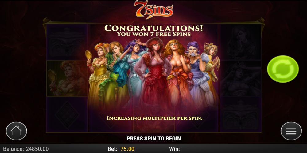 7 Sins slot game Free Spin