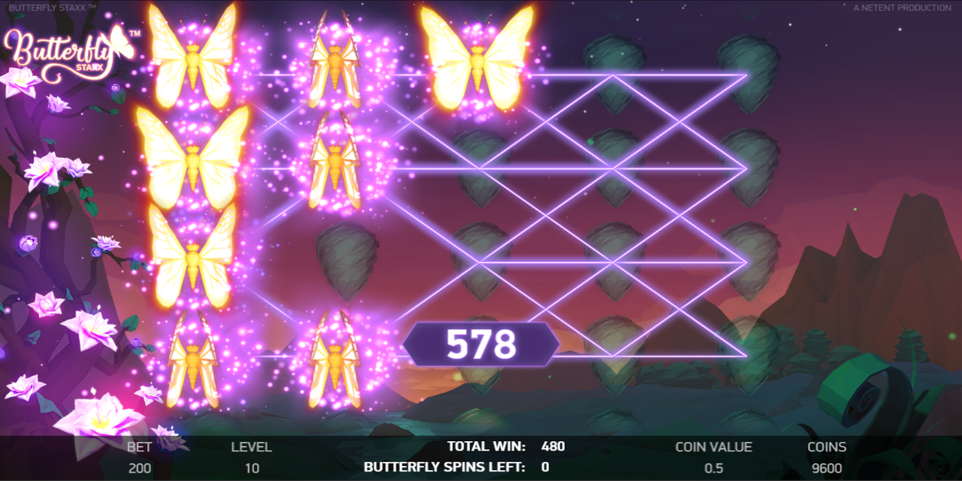 Butterfly staxx slot game Cocoon transform into butterflies during Free Spins