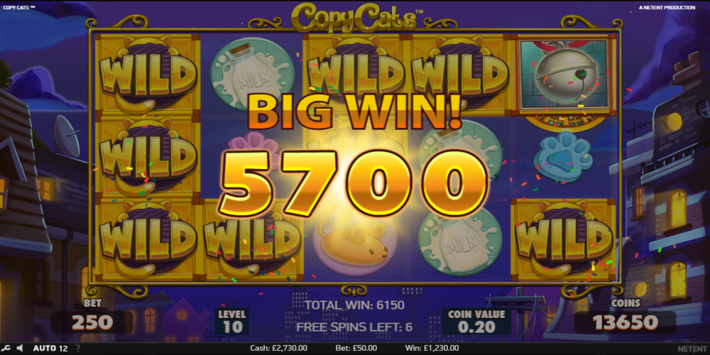 Copy Cats slot machine Big Win