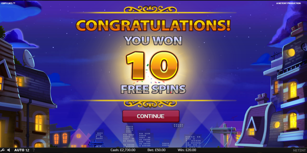 Copy Cats casino slot game Free Spin