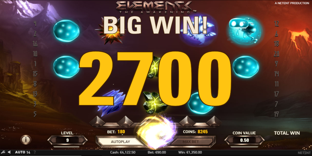 Elements The Awakening slot game Big Win