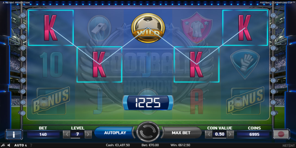 Football Champions Cup casino slot game Wild