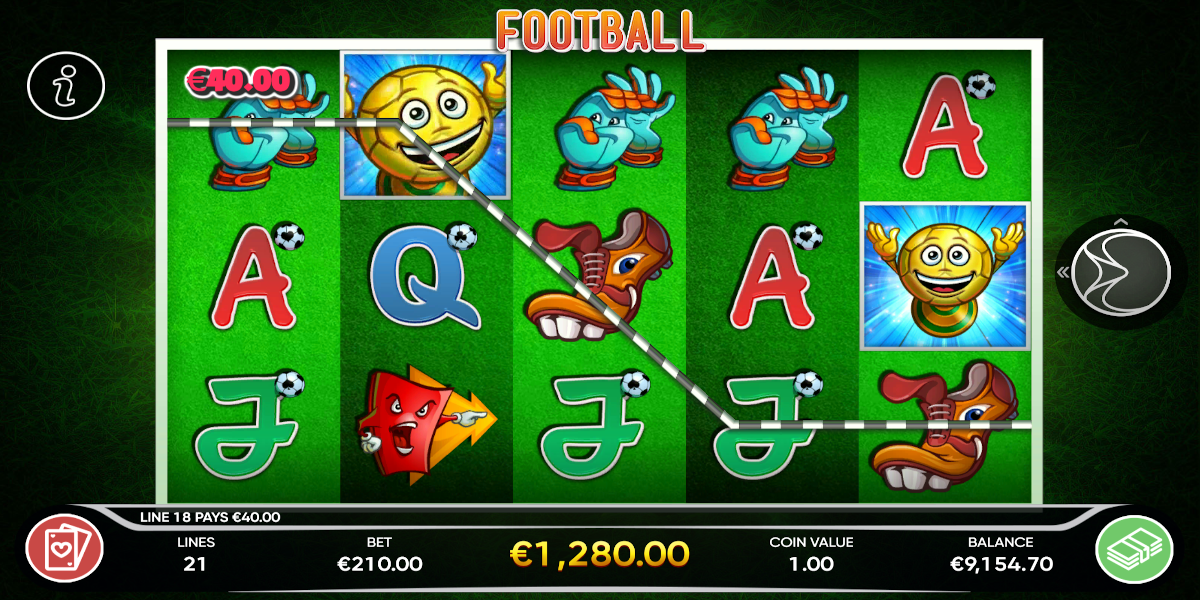 Football slot game GamePlay WIN