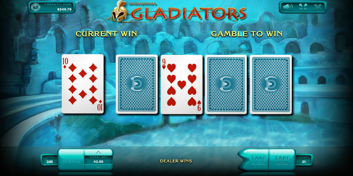 Gladiators slot game Gamble feature