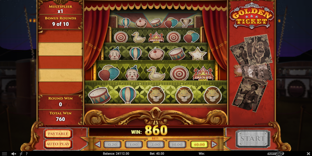 Golden Ticket casino game Bonus Round