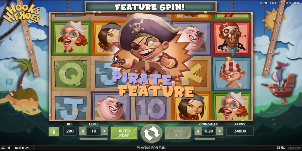 Hook's Heroes slot game Feature Spin