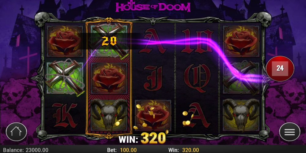 House of Doom casino slot game Win