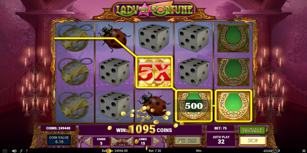 Lady of Fortune slot game Gameplay