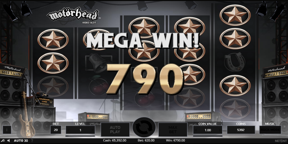 Motorhead casino slot game Mega Win