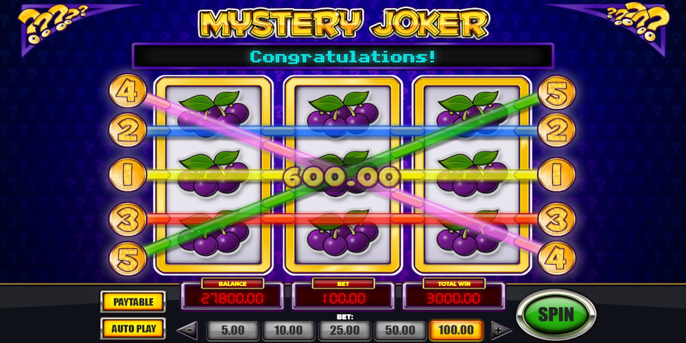 Mystery Joker slot game Gameplay WIN