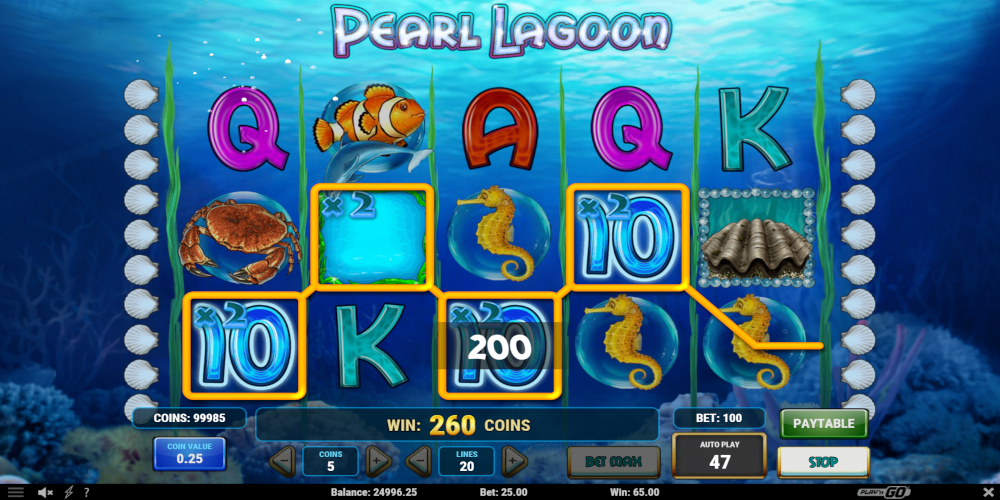 Pearl Lagoon slot game Gameplay