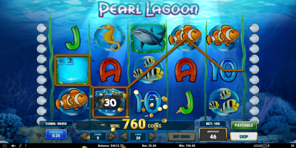 Pearl Lagoon slot game Win