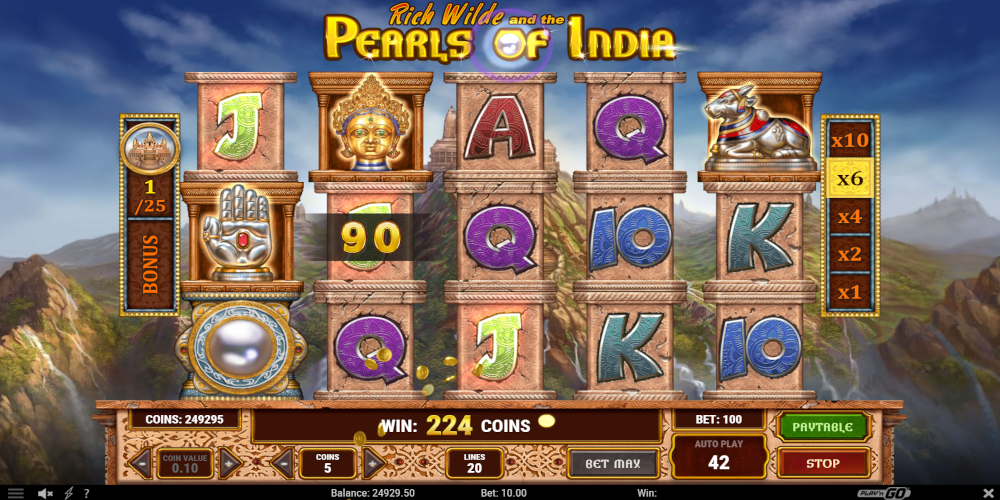Pearls of India slot game Gameplay