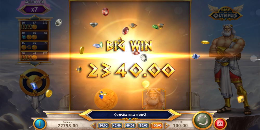 Rise of Olympus slot game Big Win