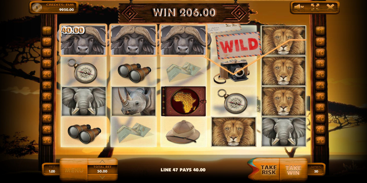Safari slot game Wild symbol win
